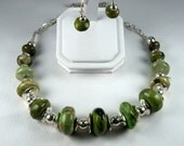 Yellow Turquoise Necklace Set with Greek Ceramic Bead Accents