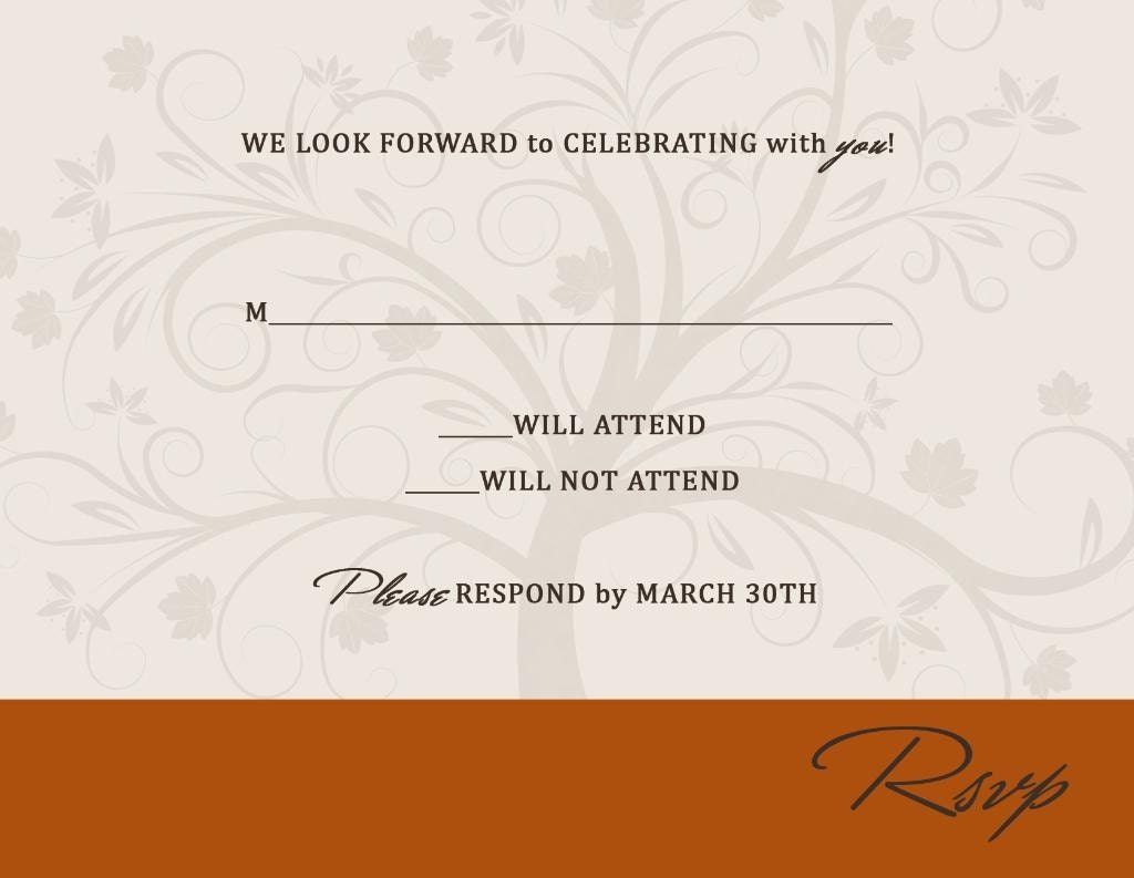 Custom Wedding Invitations - Fall Maple Tree - Rich Autumn Wedding Invitation Suite with RSVP cards and address labels