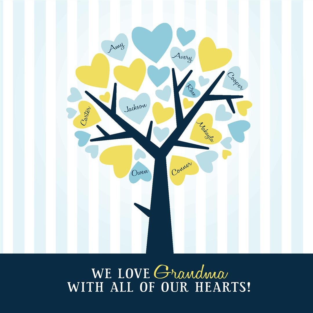 Personalized Family Tree - Custom Gift for Mom or Grandma
