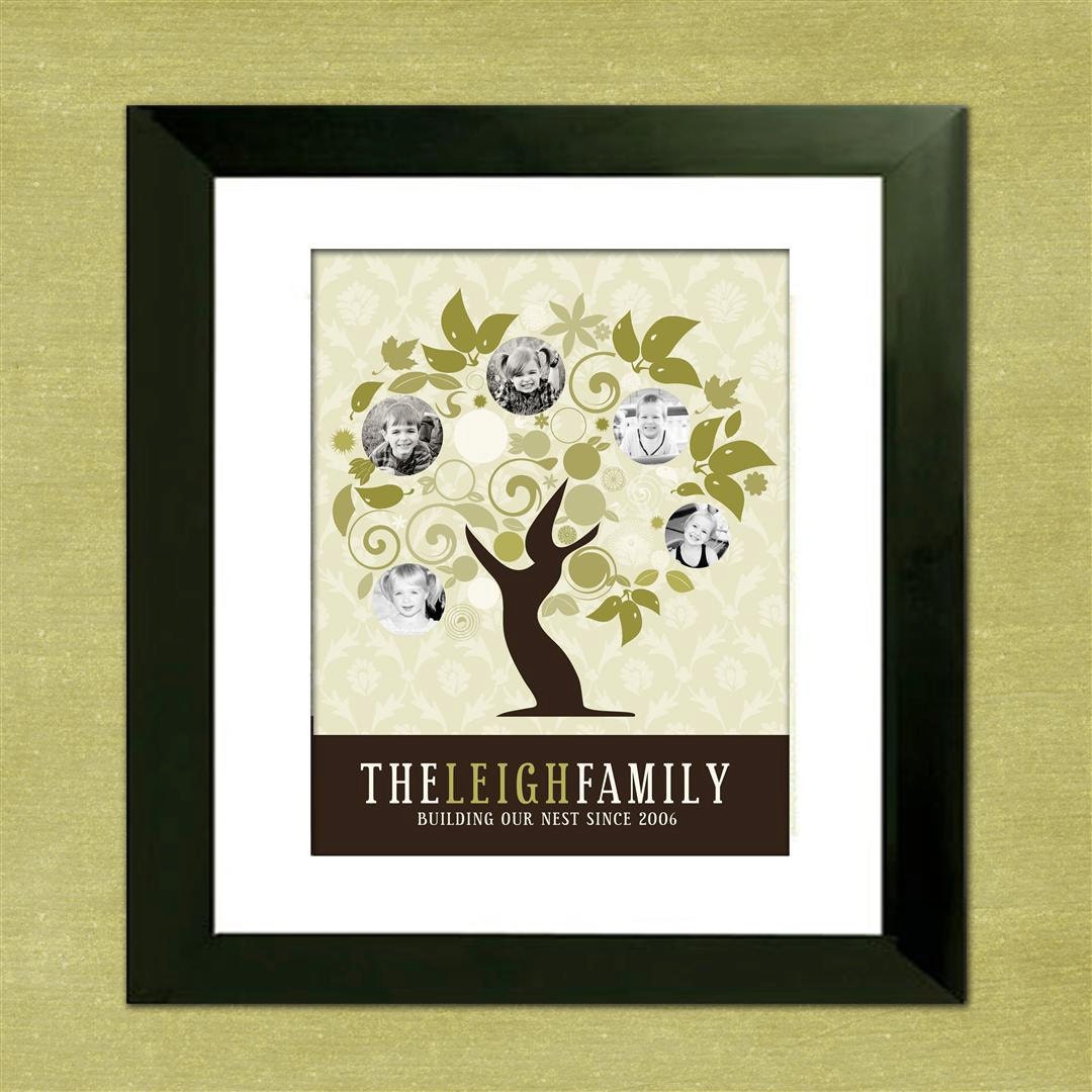 Personalized Family Tree - Custom Art From Your Photos -  Christmas, Anniversary or Housewarming Gift