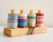 Washi Tape Organizer - Wood Masking Tape Holder - Eco friendly Japanese Tape Dispenser for 20 rolls - tape display