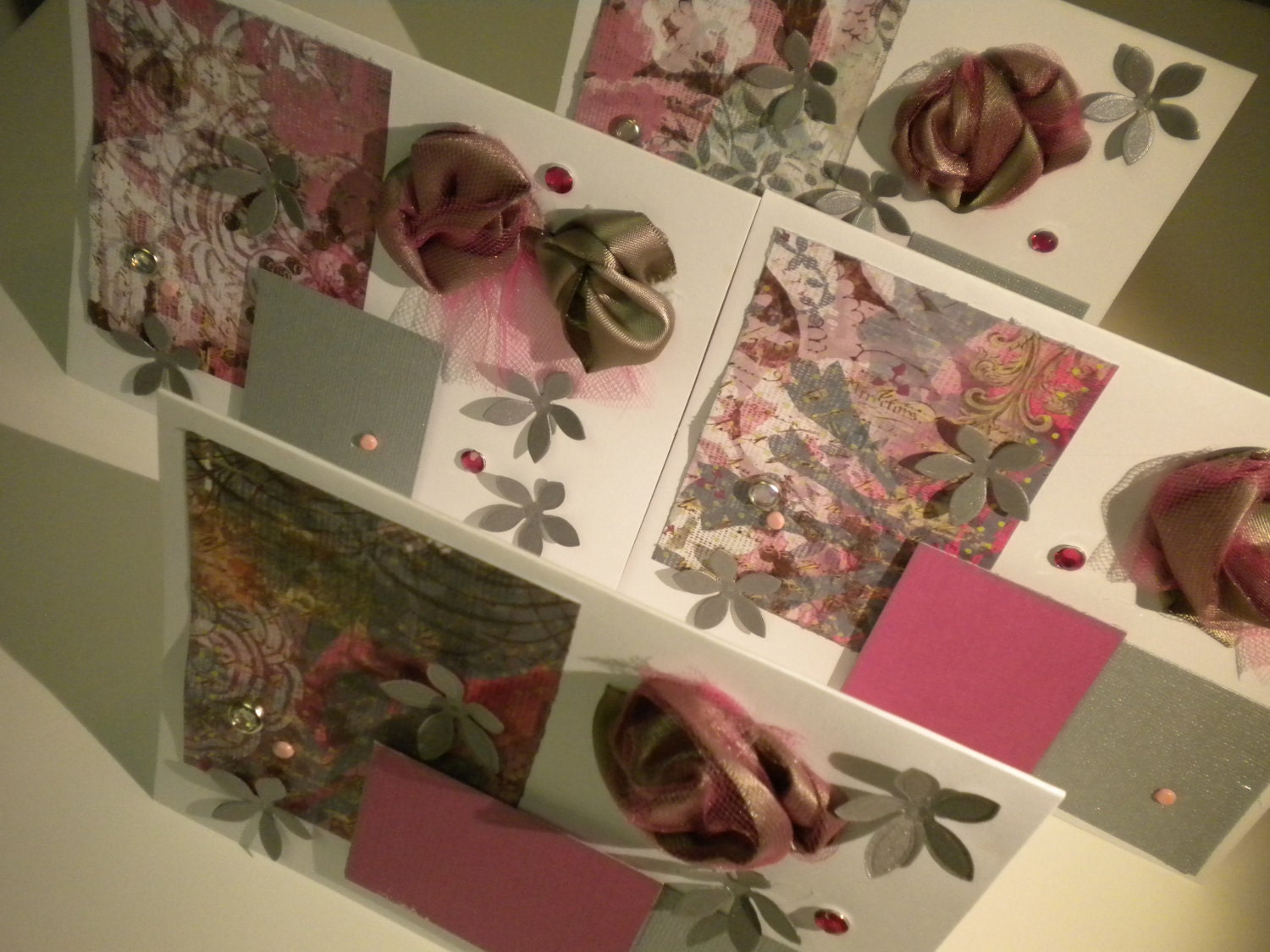 The Glamorous Gillian Girlfriend Note Cards in grey, silver, purple pink, grey