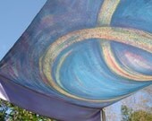 Handpainted Silk Chuppah of Intersecting Circles