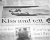 Kiss and Tell Modern Romance Fun Funky Fine Art Photograph Love in Print 1 Whimsical Writing Photograph