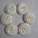 6 handmade roses ribbon flowers in ivory