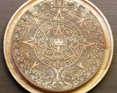 Laser engraved Aztec Calendar cutting or serving board, a must have for all of your fiesta needs