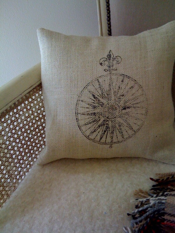 Compass Rose Pillow - 16" x 16" Cover Only