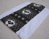 Premium 6 Ply Burp Cloth - Black Plaid Panda Print - Ready to Ship