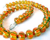 MADE TO ORDER: Fun Orange and Yellow Glass Beaded Necklace --- Madeline's Jewelry Box