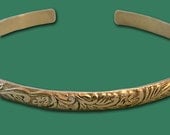 Gold Filled Cuff Bracelet - Dainty Floral - 14K - 4mm