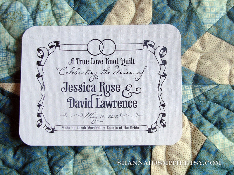 Wedding Rings Quilt Label