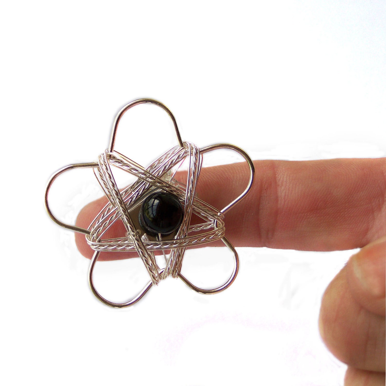 Ring Silver Daisy Star Cosmic Space Geometric Teen Girls Womens