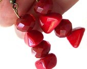 Ruby Red Earrings Dangle Crystal
