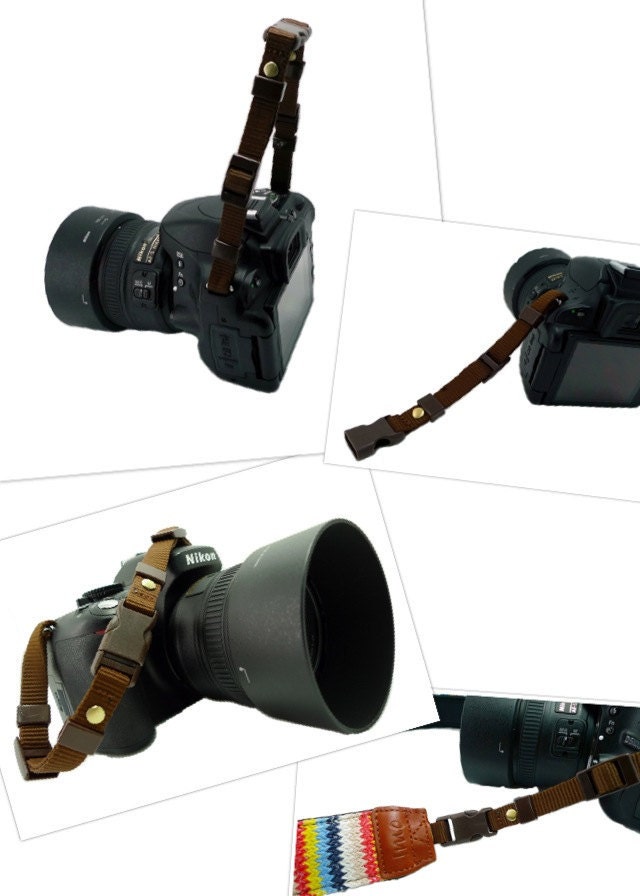 Purple Damask Camera Strap for DSLR / SLR Quick Release