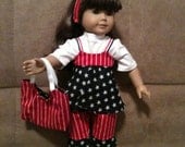 Red, White and Blue Capri Set (5 pieces) that fits the American Girl Doll