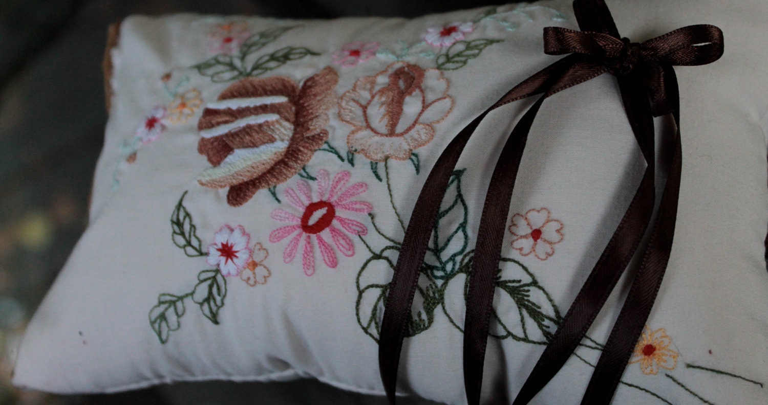 One of a Kind Vintage Style Ring Bearers Pillow.