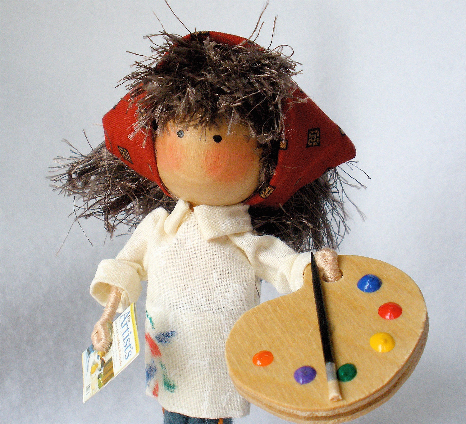 Clothespin Art Doll Painter Pegtales Crafter Series Artist