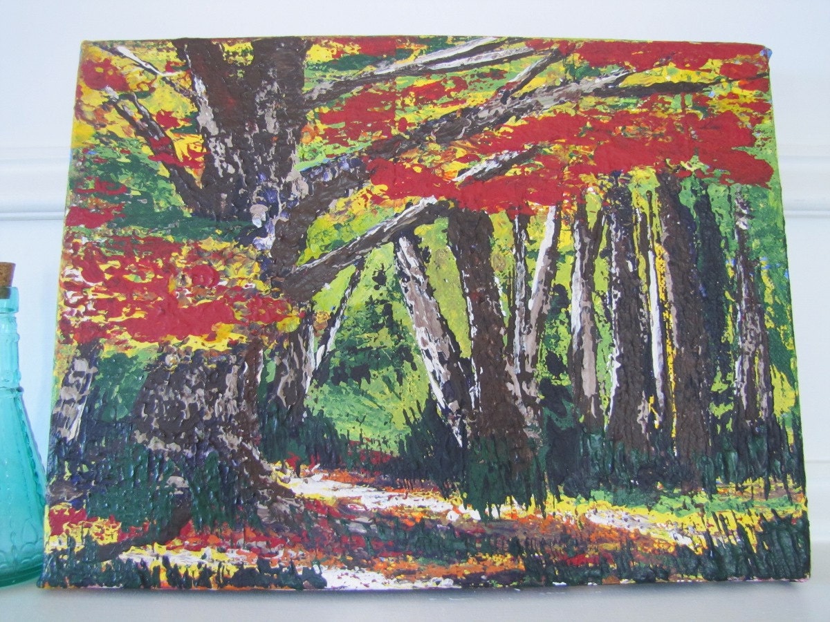 CLEARANCE SALE-Into The Fall Forest 9x12 Textured-On Sale by MyImaginationIsYours