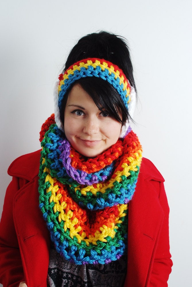 Somewhere Over The Rainbow Cowl Scarf