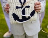 Wedding ring pillow, nautical, anchor