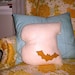 Personalized Children Decor Initial Letter Pillow of Mustard Yellow Appliqued Eco Friendly Felt - B is for Bat