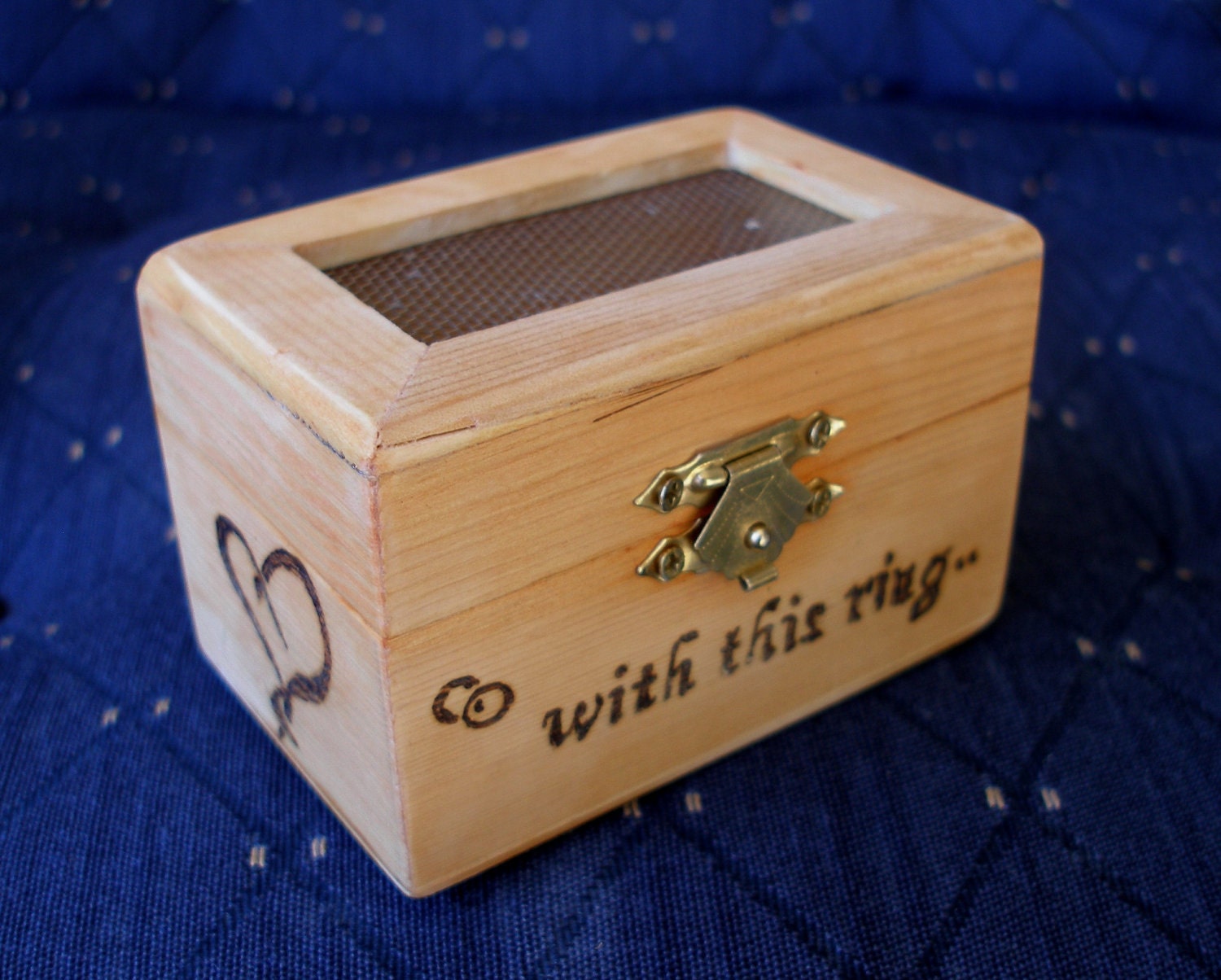 Handcrafted "with this ring.." Ringbearers  Box....Rustic Wedding..One Of A Kind