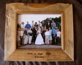 Rustic Personalized Wedding Picture Frame..Hand Crafted and Hand Burned....8" x 10" Photo Opening