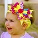 hairbow/yellow Hair Bow....Spring baby bow...infant hairbow...yellow, pink and blue..newborn headband/ toddler hair bow/ girl head band