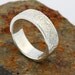 Your Custom Fingerprint Ring - Sterling Silver Engraving Wedding Band - non blackened,6mm, finger print
