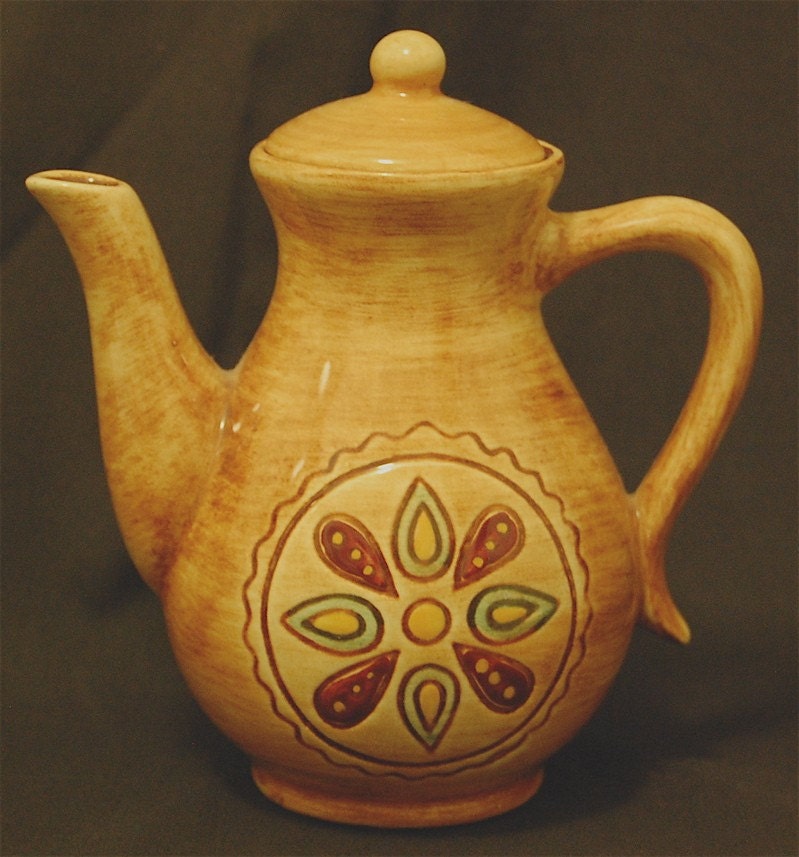 Vintage "PENNSYLVANIA HEX" ceramic 2 cup Coffee Pot by the Pennsbury Pottery Co. Price Lowered
