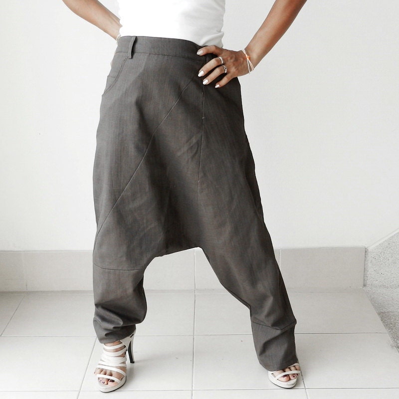 SALE 30 % Off Linen Cotton Ninja Three Quarter Length, Unisex. Dark Grey Color,