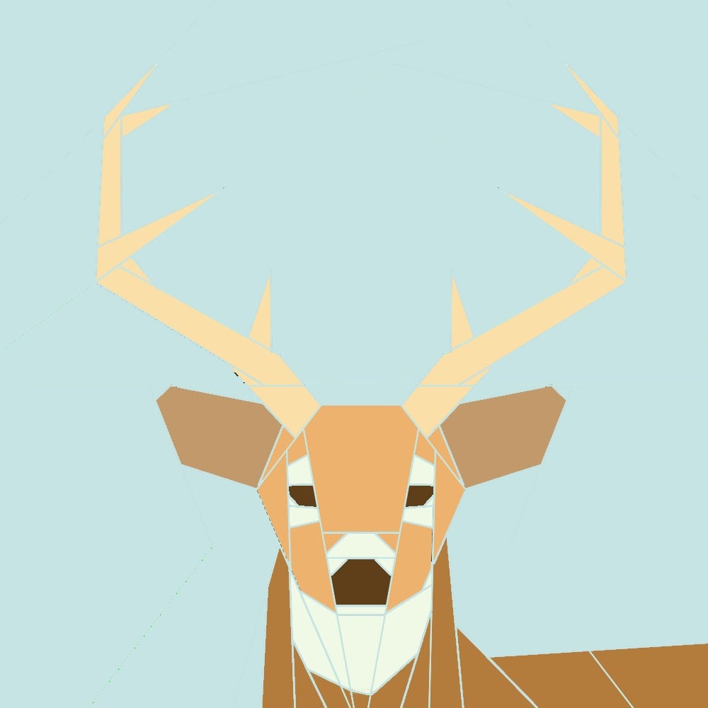 White-tailed Deer paper-piecing quilt pattern, PDF