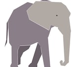 African Elephant paper-piecing quilt pattern, PDF