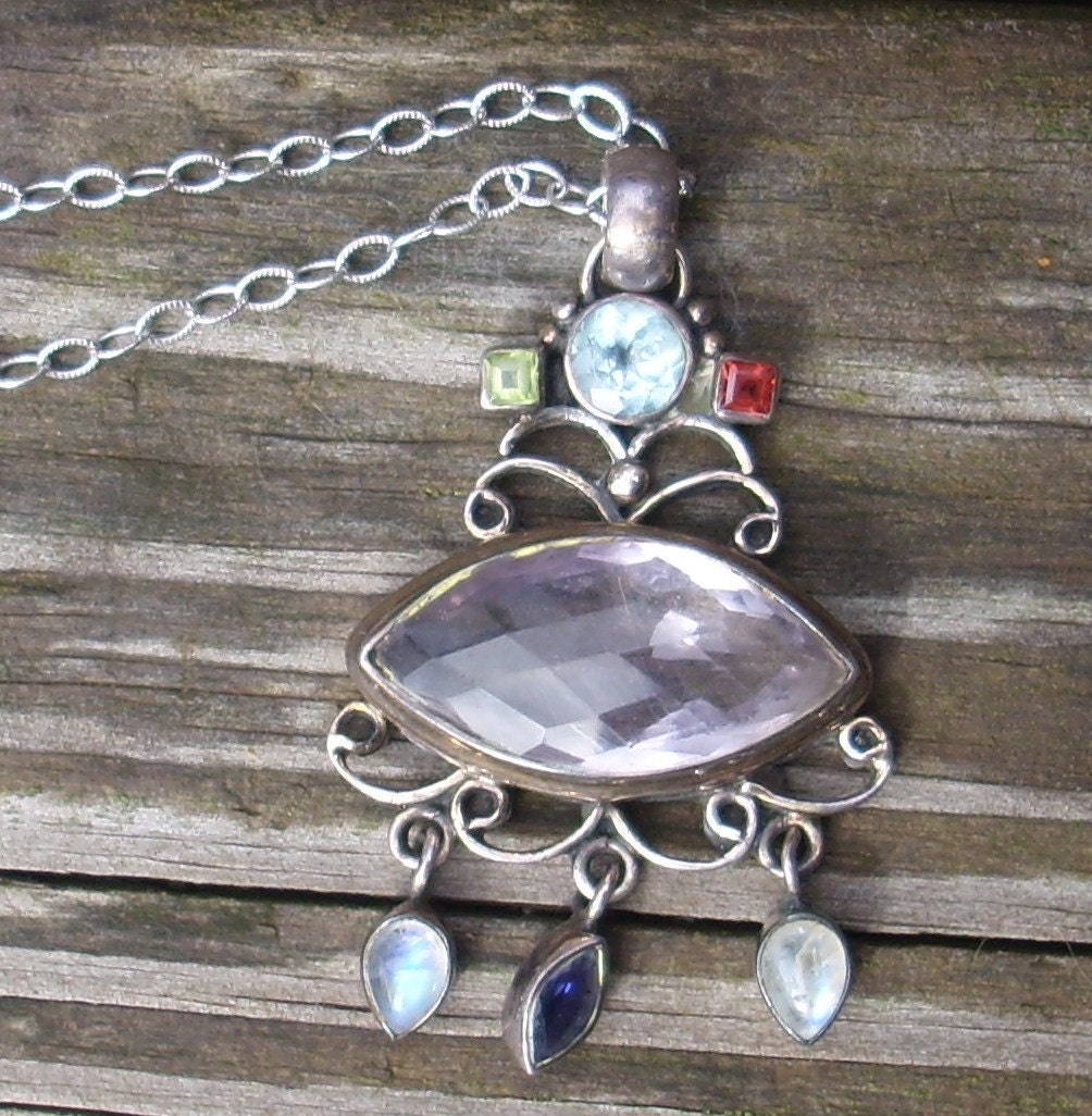 Colored Rain Pendant Necklace