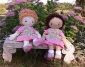 Raggedy Ann or Andy  Cloth Rag Boy or Girl Doll Handmade Contemporary 16"  made to order FREE U.S. SHIPPING