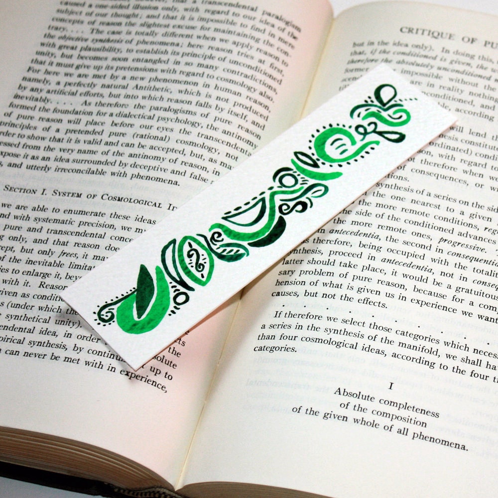 Green Tribal Hand Painted Watercolor Art Bookmark