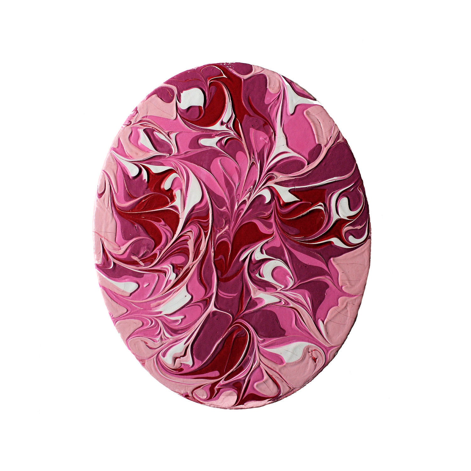 Marbled Art Painting - Pink, White, Magenta & Red