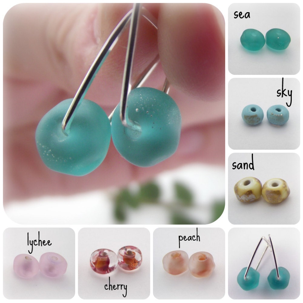 alyssa earrings - handmade lampwork glass, sterling silver