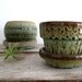 Vintage Ceramic Planters - Mid Century Planter, Green, Pottery, Gardening