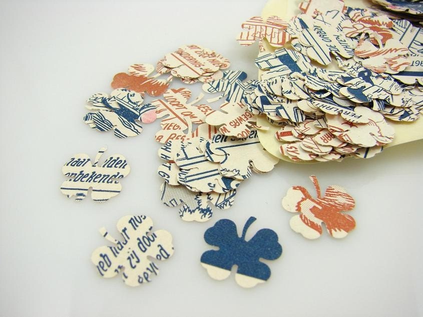 Lucky Clover Bessy Paper Confetti, OOAK, Repurposed Upcycled Recycled Comic - FREE SHIPPING