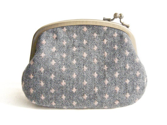 Pink Cross Wool Pouch