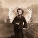 Angel Art Print, Sepia Toned Altered Antique Portrait, Angel, frighten