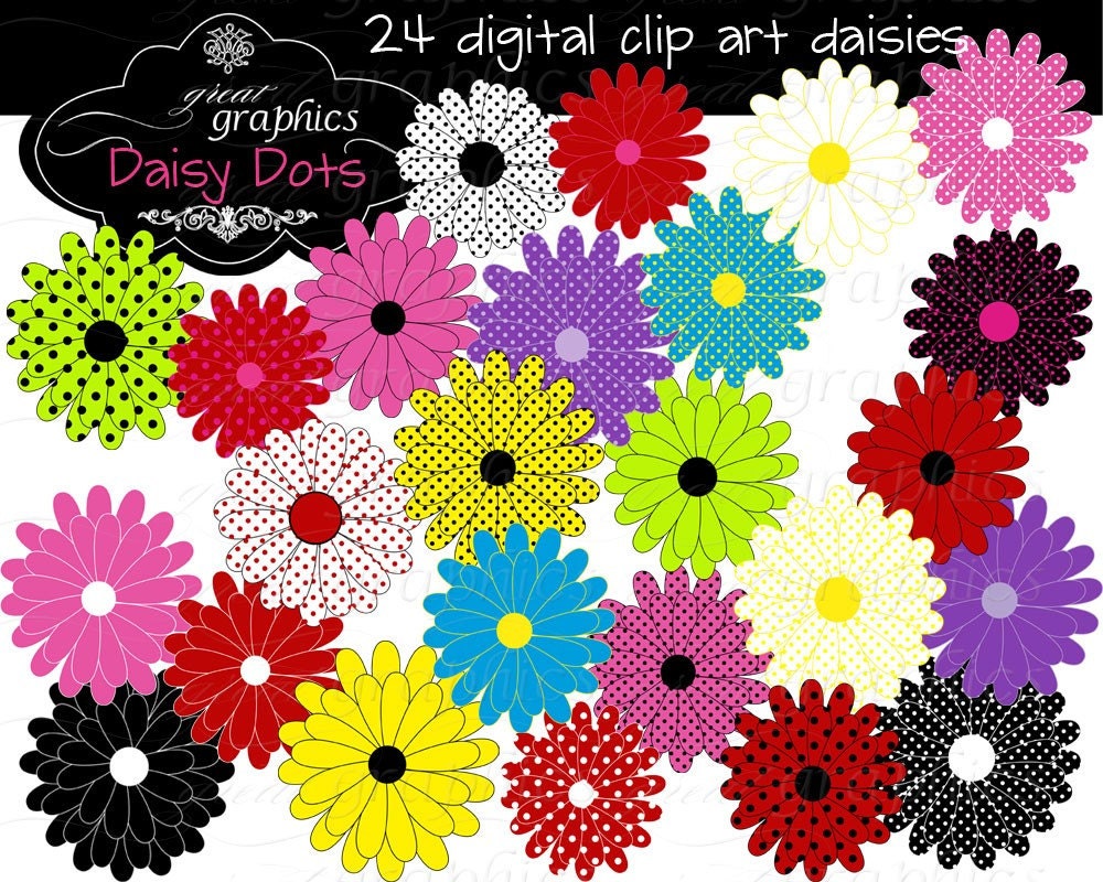 Flower Digital Clip Art Flower Clipart Printable Daisy Clipart Digital Clipart Flowers Scrapbooking - Instant Download Il_170x135