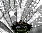 Gray Digital Paper, Gray Chevron, Gray Zebra, Gray Damask, Printable Paper, Digital Background, Instant Download Il_170x135