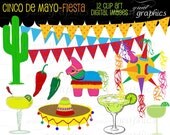 Fiesta Clipart Fiesta Clip Art Cinco De Mayo Clip Art Fiesta Party Printable Clipart Sombrero Pinata Instant Download Il_170x135