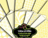 Yellow Paper, Yellow Digital Paper, Yellow Chevron, Yellow Zebra, Printable Paper, Wedding Paper, Instant Download Il_170x135