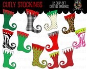 Christmas clip art, printable Christmas clipart stocking, digital Christmas stocking clip art images, stocking clip art Il_170x135