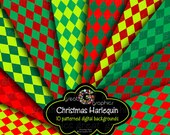 Christmas Background Christmas Harlequin Digital Backgrounds, harlequin digital background Sheets, christmas red green harlequin Il_170x135