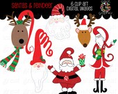 Christmas Clip Art Santa clip art, printable clip art, digital clip art santa, reindeer clip art, Christmas clipart Il_170x135
