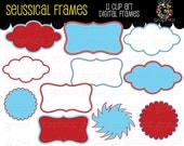 Dr. Seuss frame, Dr. Seuss inspired frame, Dr. Seuss clipart, Dr Suess frame, Instant Download, Dr Seuss inspired clip art Il_170x135